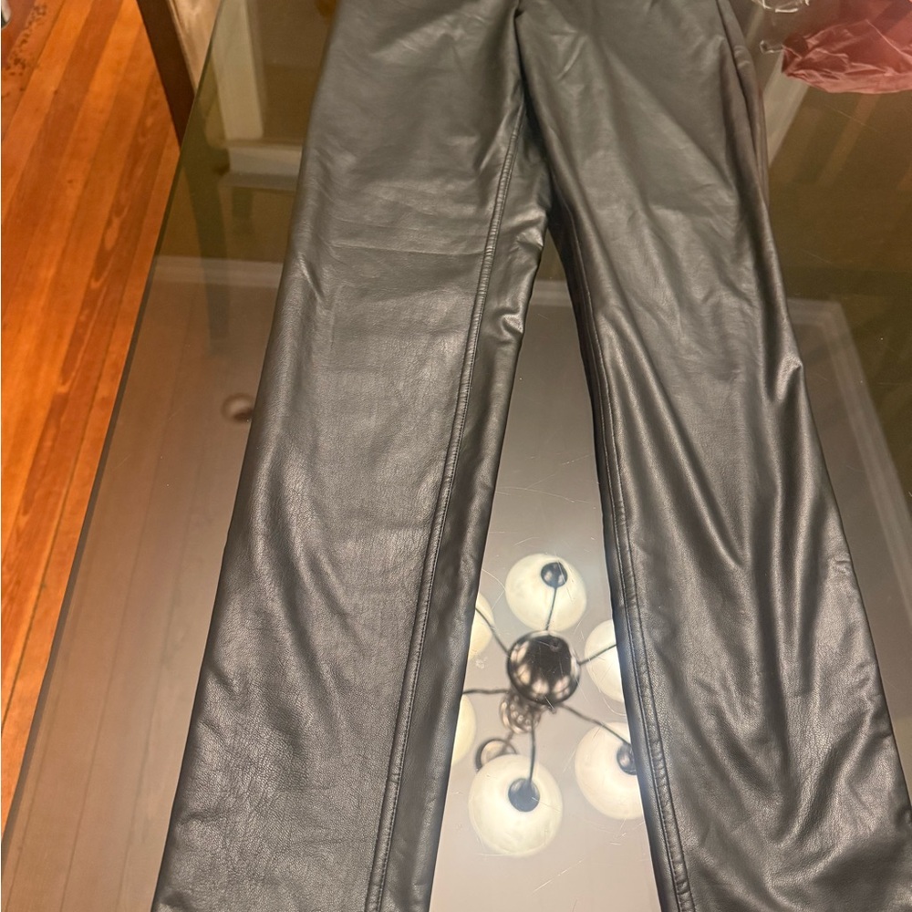 abercrombie kids Black Faux Leather Leggings